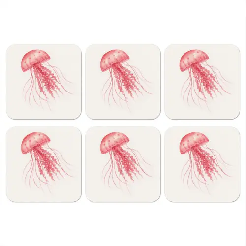 Kwal - Tentakels - Roze onderzetter kurk middel -3d