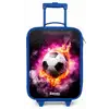 Voetbal in roze vuur explosie Kinderkoffer - Blauw klein -zz3dotto