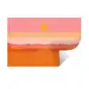 Zon - Abstract - Landschap - Oranje Muursticker klein -3d