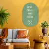 Grill - Groen - Zomer - Quote Wandcirkel Ovaal Glas middel -sfeer4