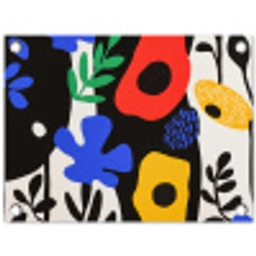 Bloemen - Bladeren - Abstract - Zwart tuinposter los doek klein -3d