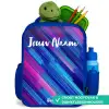 Neon - Strepen - Abstract - Blauw - Roze Kinderrugzak - Blauw middel -inhoud_NL