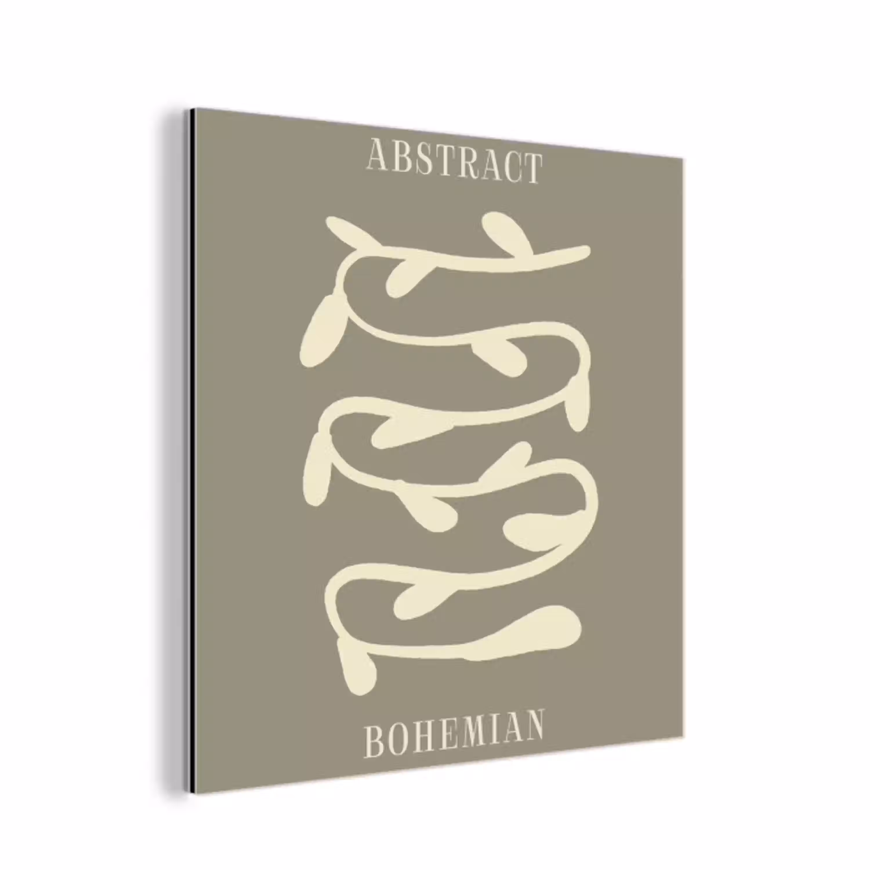 Bohemian - Planten - Groen - Abstract aluminium wit klein -3d