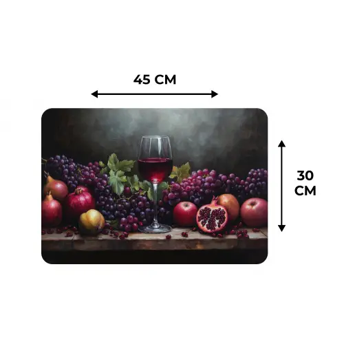 Wijn - Fruit - Stilleven Placemat vinyl groot -specs
