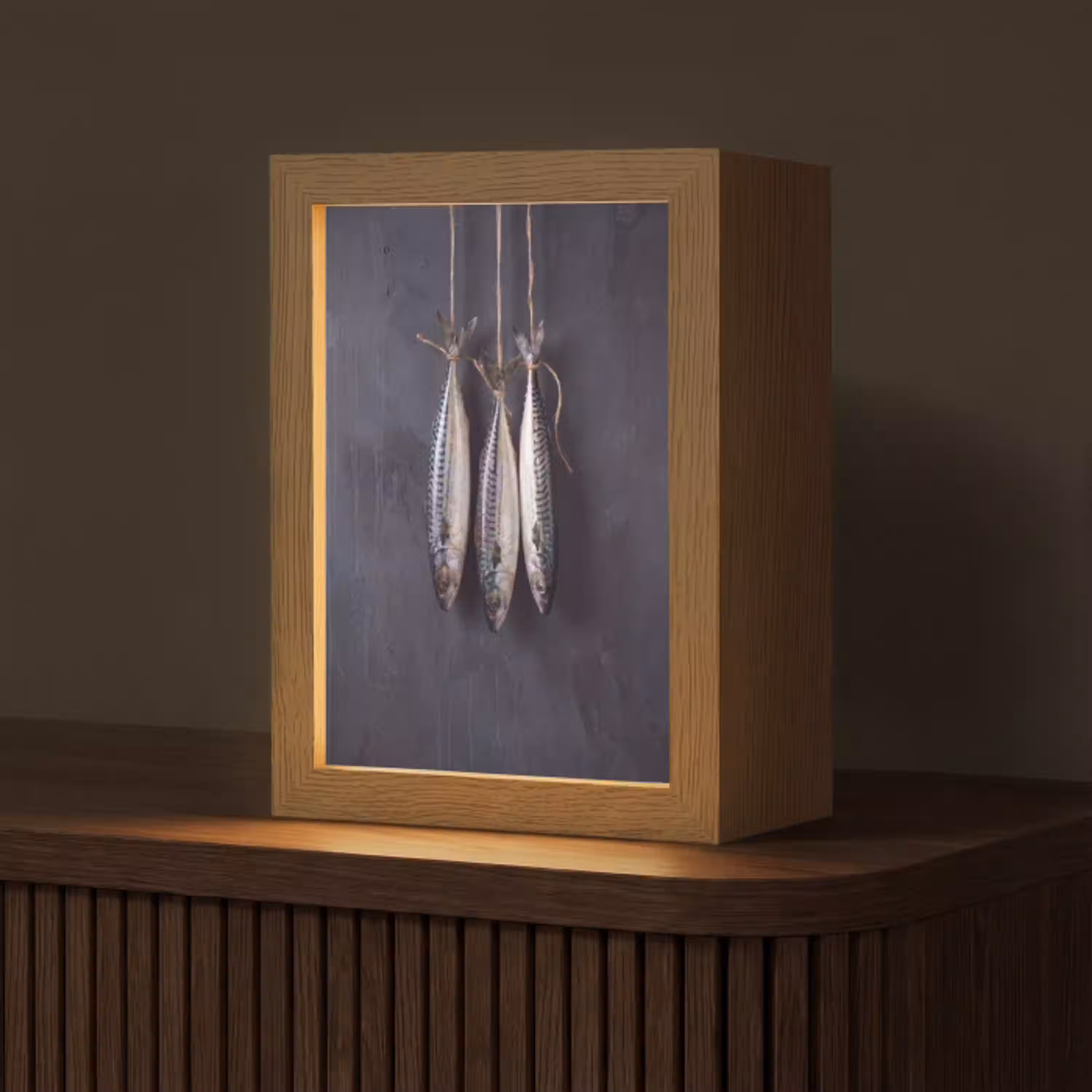 Drie vissen - Touw Light Box met kabel (Tafellamp) klein -z3d_website