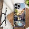 Brug - Stad - Huizen - Boot Hoesje iPhone 16 Pro Max met koord klein -sfeer4