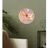 Glazen - Bloem - Roze Wandcirkel kunststof plaat 5mm dik klein -sfeer3