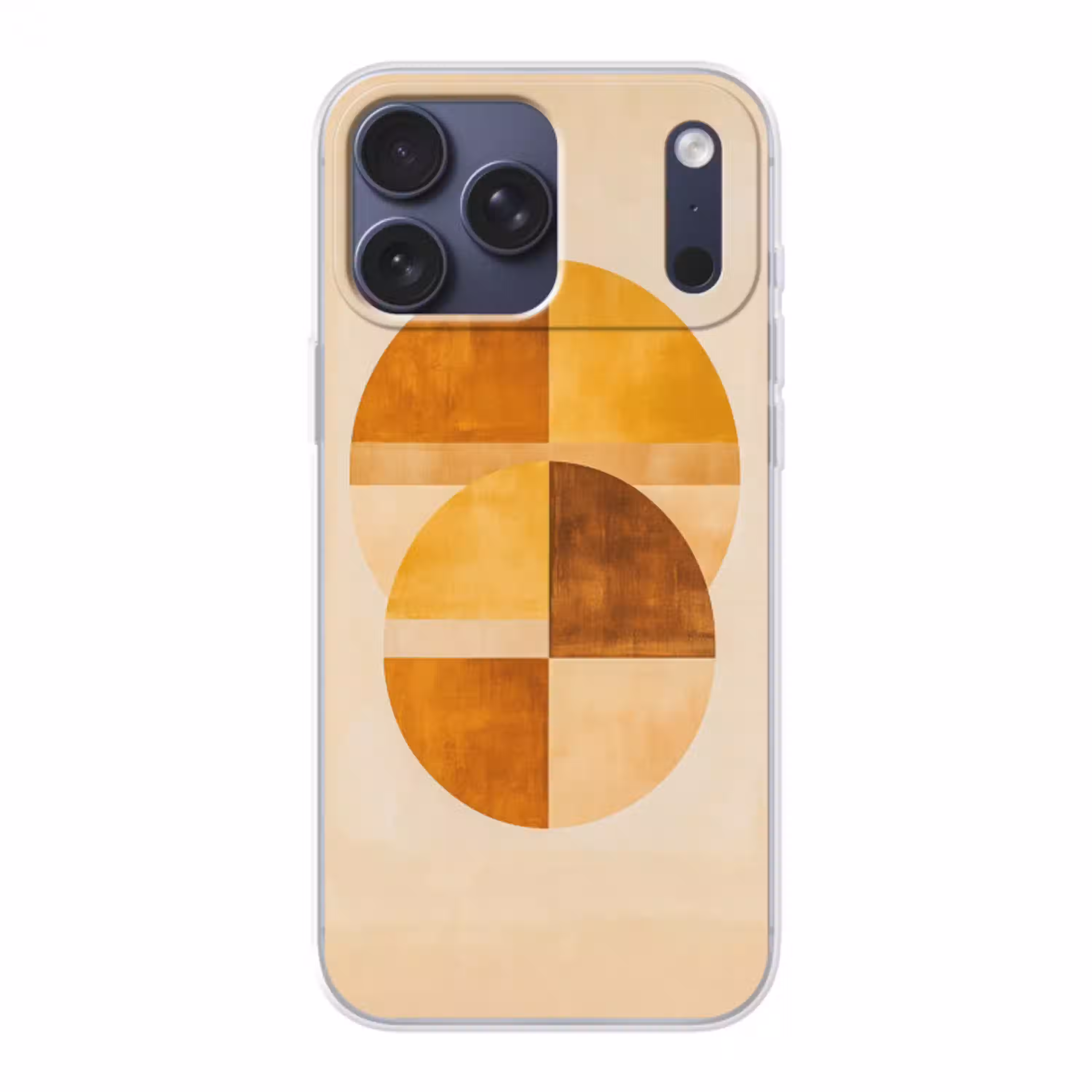 Cirkels - Geel - Minimalistisch Telefoonhoesje iPhone 17 Pro Max klein -3d