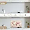 Wereldkaart - Roze - Bloemen keuken achterwand spatscherm klein -voor_na_NL