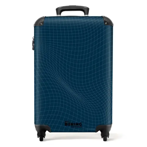 Abstract - Donkerblauw gridpatroon NBS - Handbagage koffer - Kinderen Unisex middel -productfoto_recht