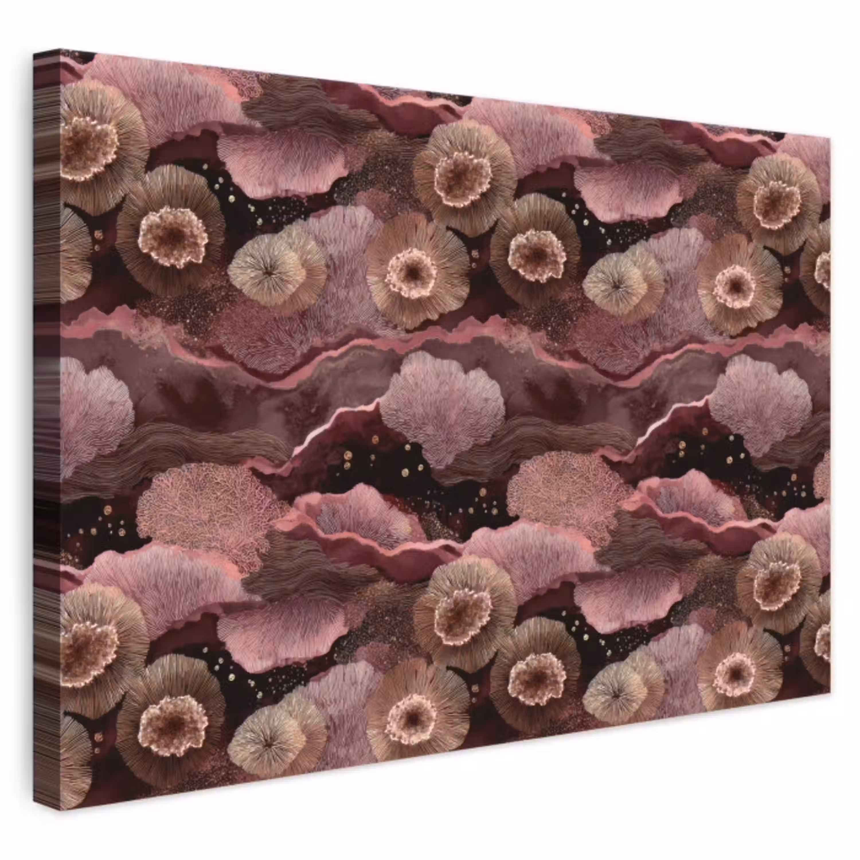 Koraal - Organisch - Roze canvas 2cm klein 34 -3d