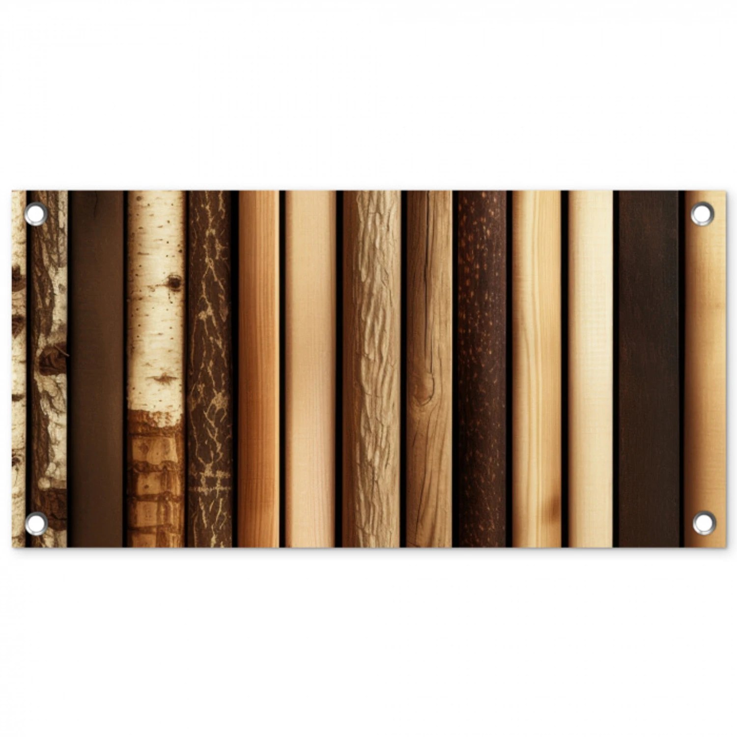 Hout - Planken - Natuurlijk tuinposter los doek klein -3d