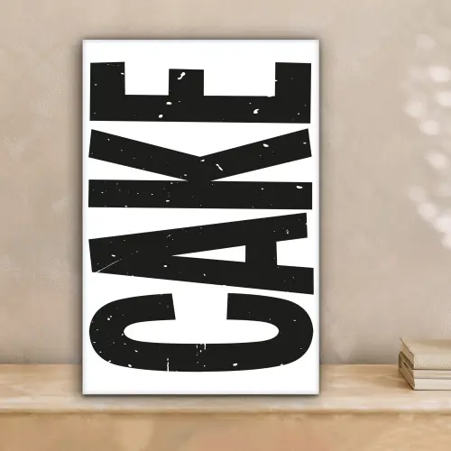 Zwart - Cake - Eten - Decoratie canvas 2cm klein -sfeer1