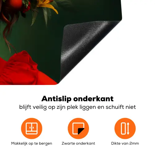 Vrouw - Vruchten - Papaja - Ananas Inductie beschermer vinyl 3mm klein -zzzzzzz-td-onderkant