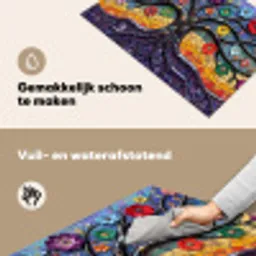 Levensboom - Mozaïek - Bloemen - Kleurrijk - Vrolijk Inductie beschemer met haakjes klein -ky-schoon-nl