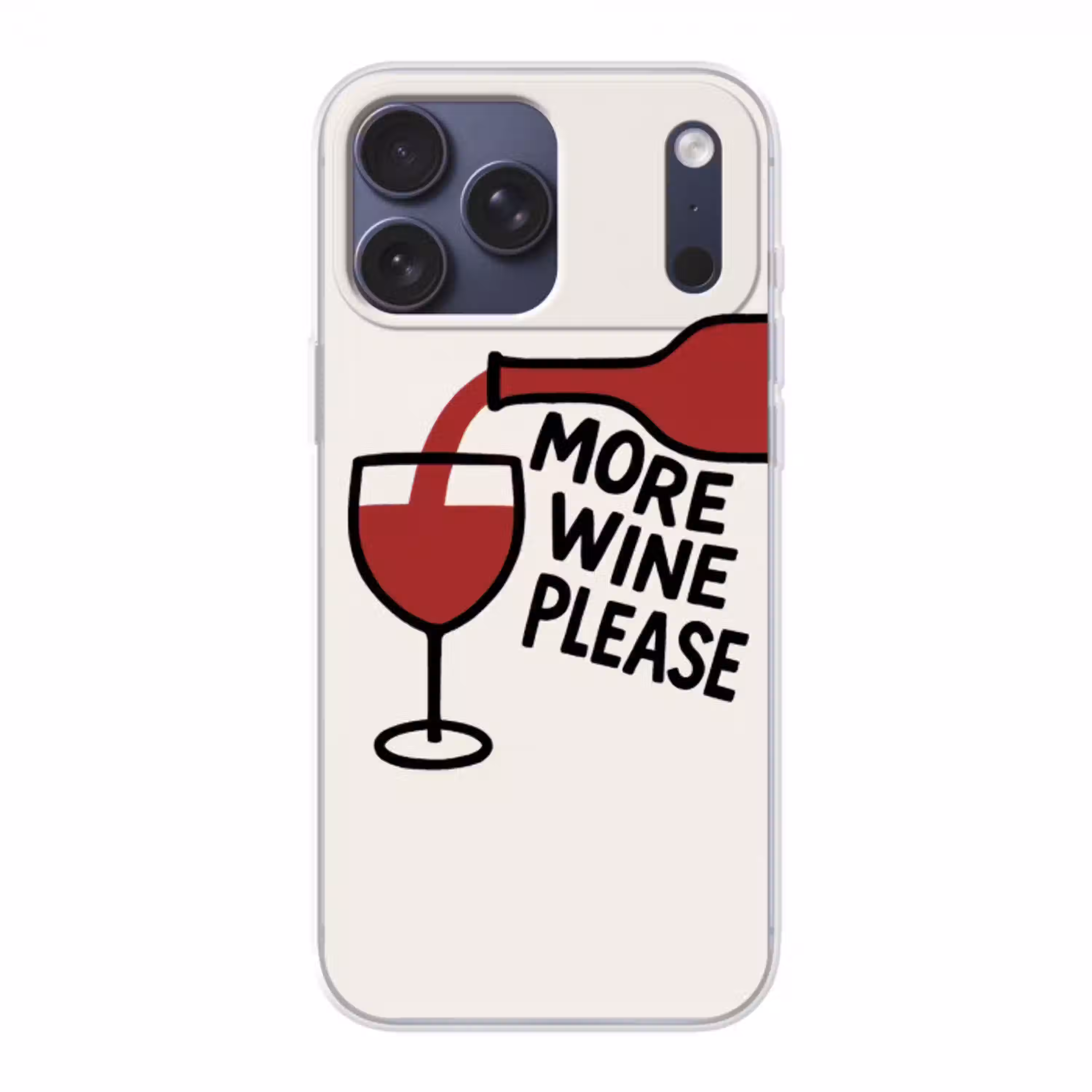Wijnfles - Quote - Rood - Glas Telefoonhoesje iPhone 17 Pro Max klein -3d
