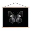 Vlinder - Grijs - Mysterieus textielposter latten blank klein -3d