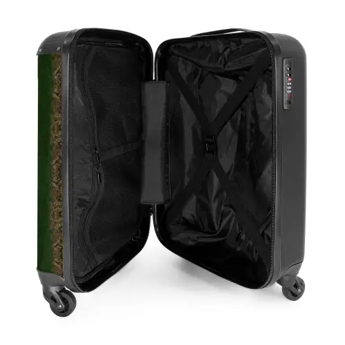 Donkerbruin slangenhuid met symmetrische schubstructuur NBS - Handbagage koffer - Volwassenen Unisex middel -binnenkant