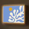 Minimalistisch - Organisch patroon - Blauw Light Box met batterij (Wandlamp) middel -z3d_website