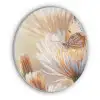 Vlinder - Bloem - Oranje Akoestische PET Vilt - Rond klein -3d