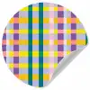 Ruit - Patroon - Kleurrijk Wandcirkel behangsticker klein 186 -3d