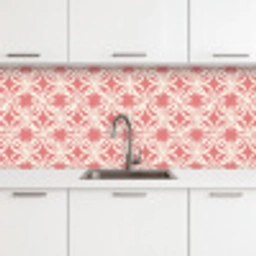 Roze - Bloemenmotief - Wit - Modern keuken achterwand 2 middel 871 -3d