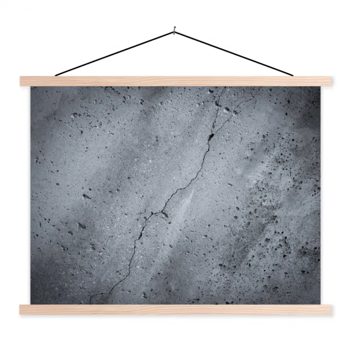 Beton - Grijs - Scheur textielposter latten blank klein -3d