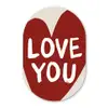 Loveyou - Hart - Rood Wandcirkel Ovaal Forex klein -3d