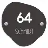 Donkergrijs - Modern Naambord Organisch middel -3d