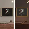 Bloemstuk - Vaas - Zwart Light Box met batterij (Wandlamp) middel -sfeer3