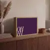 Oh hi - Paars - Cursief Light Box met batterij (Wandlamp) middel -sfeer2