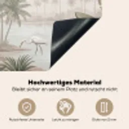 Kraanvogels - Palmbomen - Tropisch Inductie beschemer met haakjes klein -ky-onderkant-de