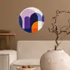 Vormen - Abstract - Grafisch - Oranje Wandcirkel behangsticker klein -sfeer1