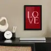 Love - Rood - Hatjes fotolijst zwart zonder passe partout klein -sfeer1