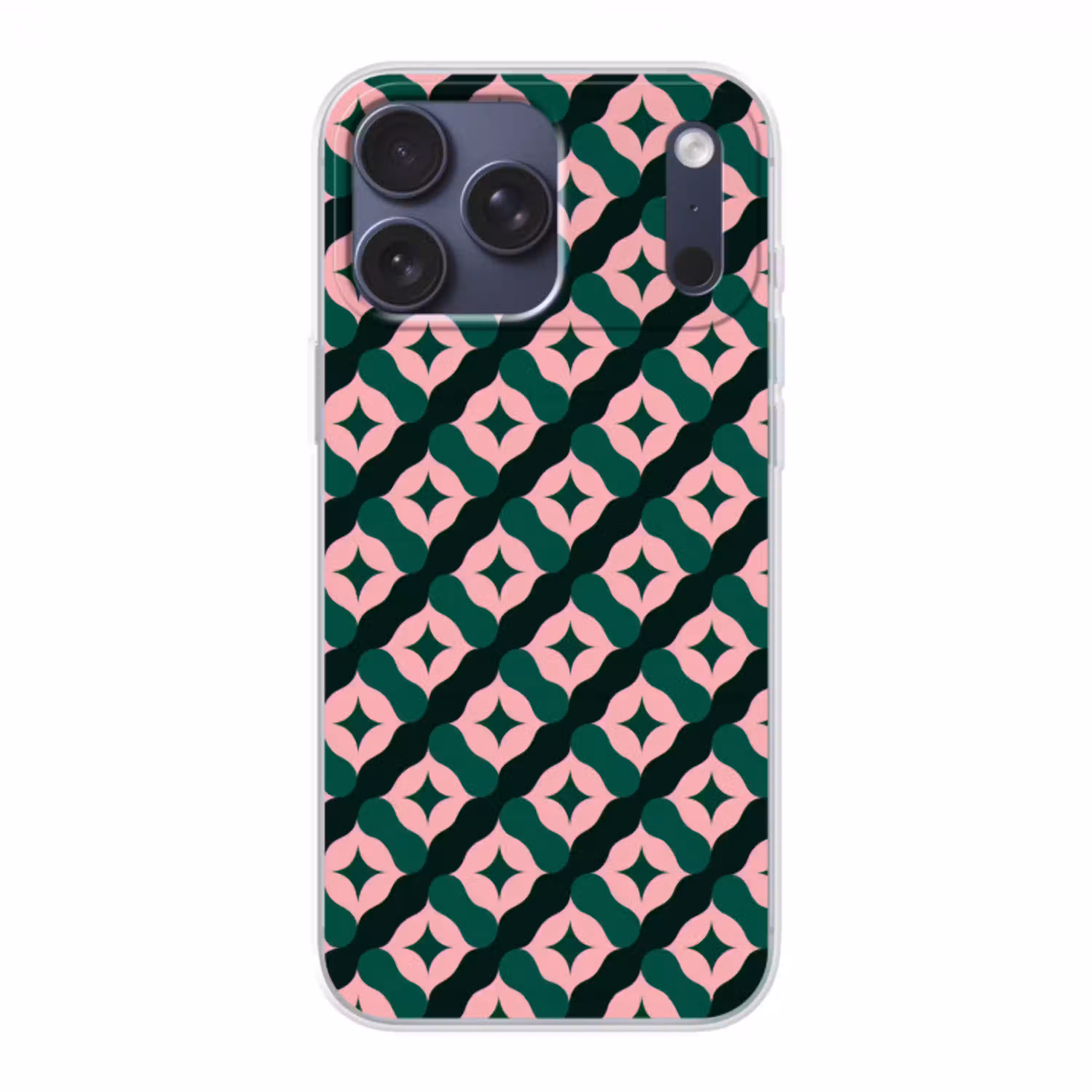Groen - Roze - Retro - Sterren Telefoonhoesje iPhone 17 Pro Max klein 879 -3d