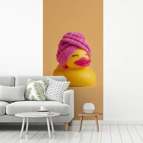 Badeend - Handdoek - Kleurrijk fotobehang vinyl groot -woonkamer