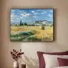Landschap - Strobalen - Bergen - Wolken Textielframe zwart klein -sfeer1