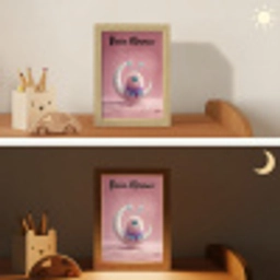 Maan - Monster - Roze Light Box met kabel (Kinderlampje) klein -sfeer3_kind