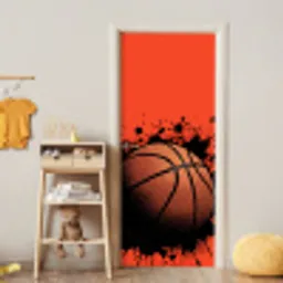 Basketbal - Verf - Sport - Oranje deurposter klein -sfeer4