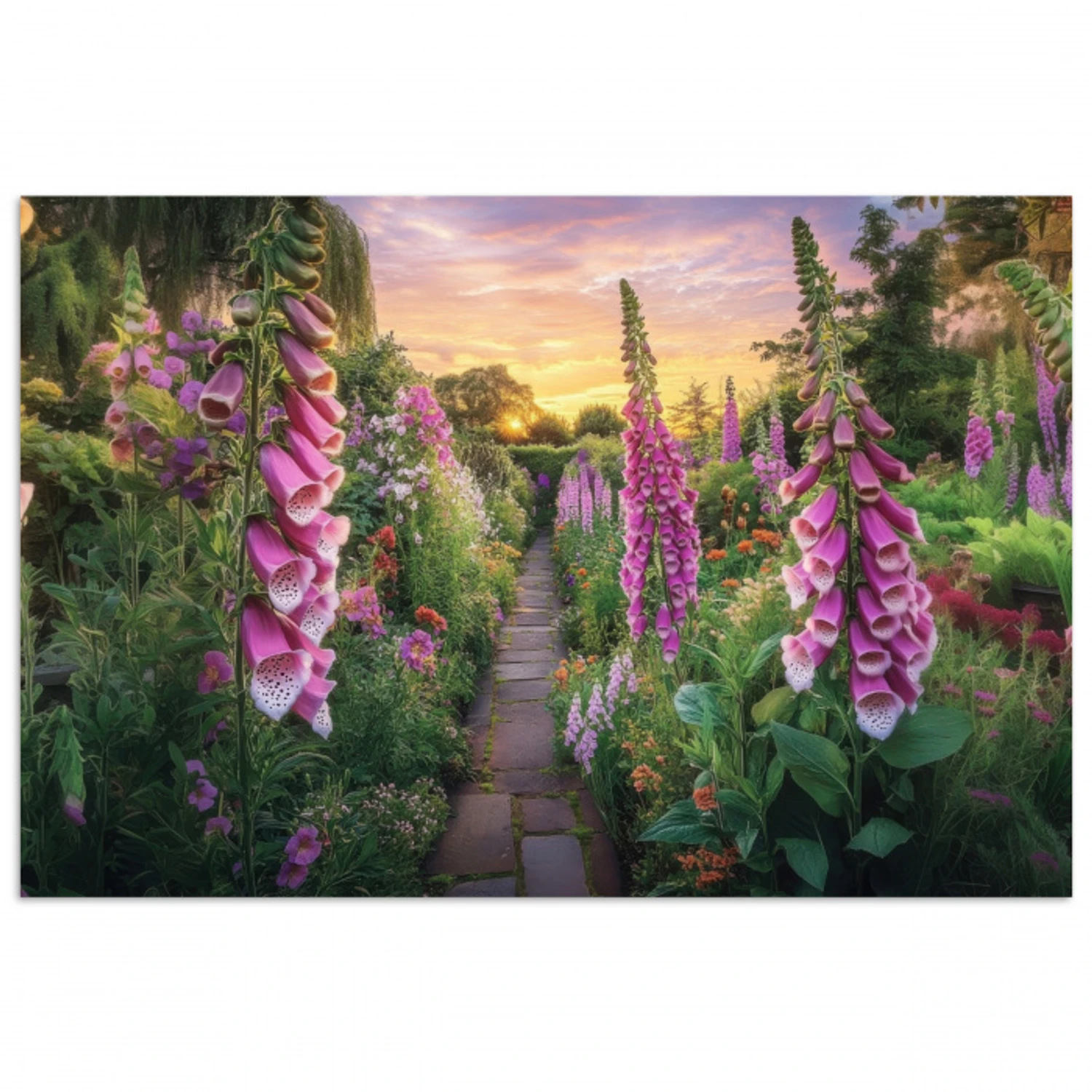 Vingerhoedskruid - Bloemen - Tuin poster papier klein -3d