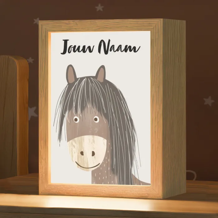Paard - Dier - Pastel kleuren - Paarden Light Box met kabel (Kinderlampje) klein -zzz_3d_website
