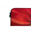Close up - Bloem- Rood laptophoes neopreen klein -detail