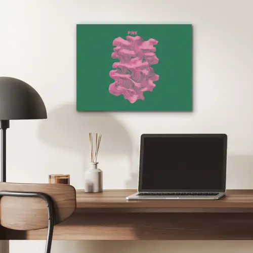 Abstract - Pink - Lijnen - Groen PET vilt klein -sfeer5