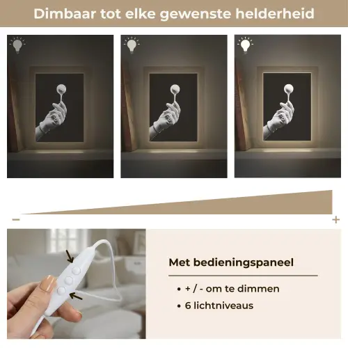 Golfbal - Zwart - Wit Light Box met kabel (Tafellamp) klein -USP_dimbaarNL