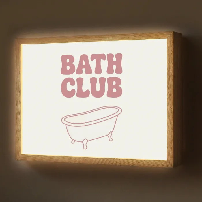 Retro - Bad - Roze Light Box met batterij (Wandlamp) middel -z3d_website