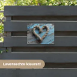 Hart - Touw - Hout - Rustiek tuinposter los doek klein -sfeer3