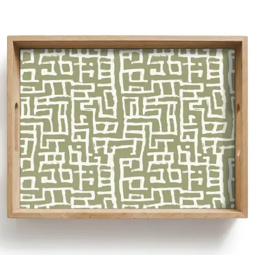 Grafisch - Patroon - Groen Dienblad Rechthoek middel 911 -z3d_shopping