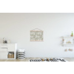 Linnen - Patroon - Groen textielposter latten blank klein 122 -kinderkamer
