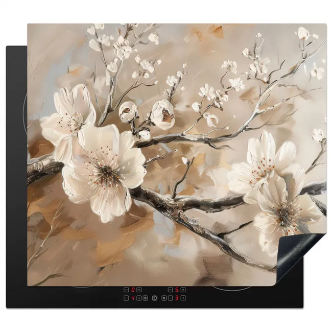 canvas 2cm - Bloemen - Natuur - Wit - Bloesem - Abstract