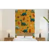 Dinosaurussen - Stekels - Herfstbladeren - Bruin fotobehang vinyl groot -bed